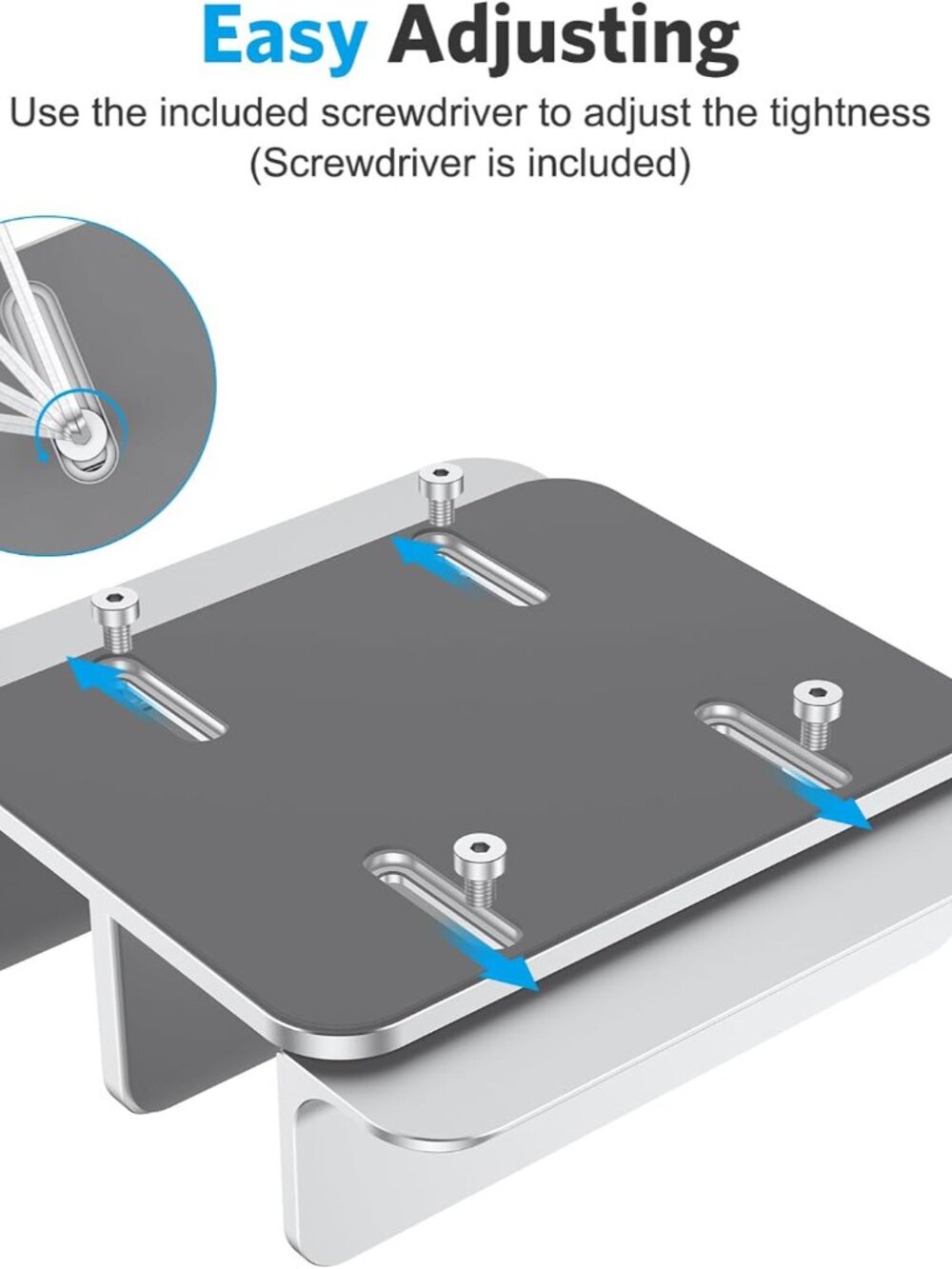Vertical Laptop Stand [Updated Double Version], Desktop Aluminum Mac Book Stand - Picture 5 of 8